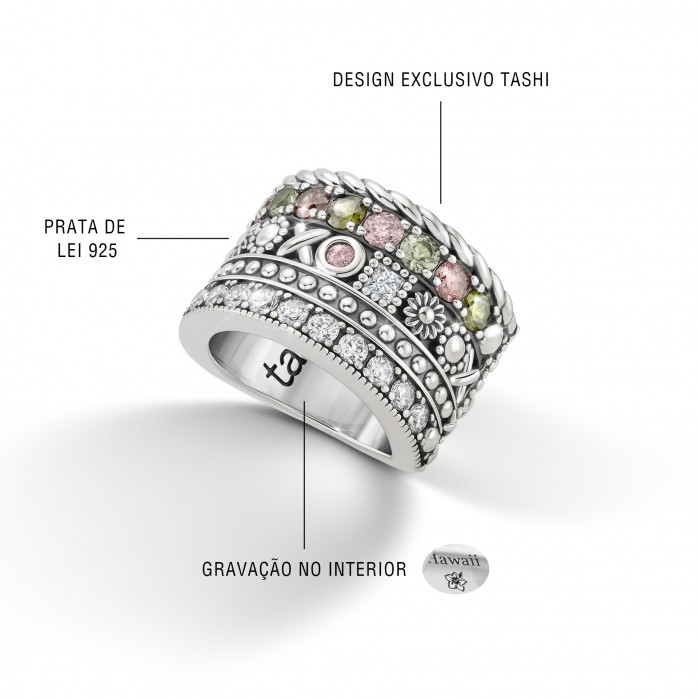 Green & Pink Hawaii Ring