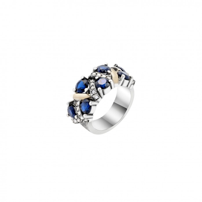Jaipur V Blue Ring